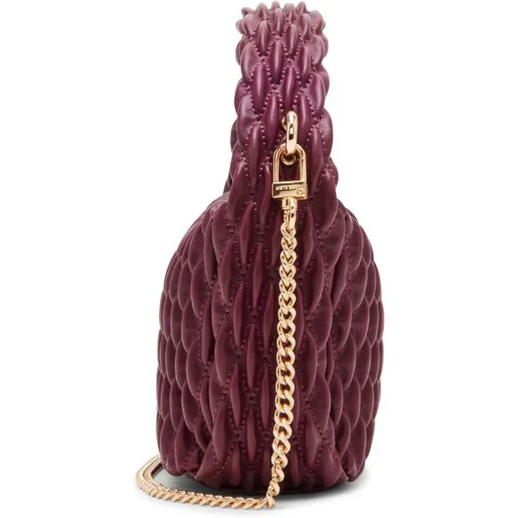 Women's Rounded Mini Chic Crocodile-Embossed Crossbody Cherry Lacquer